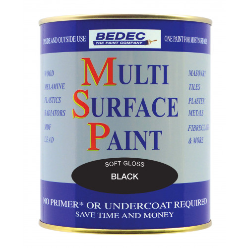 Product Image for Bedec Multi Surface Paint Gloss Black 250ml