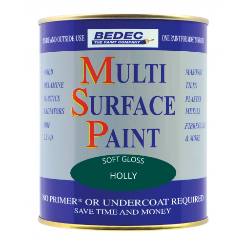 Product Image for Bedec Multi Surface Paint Gloss Holly 750ml