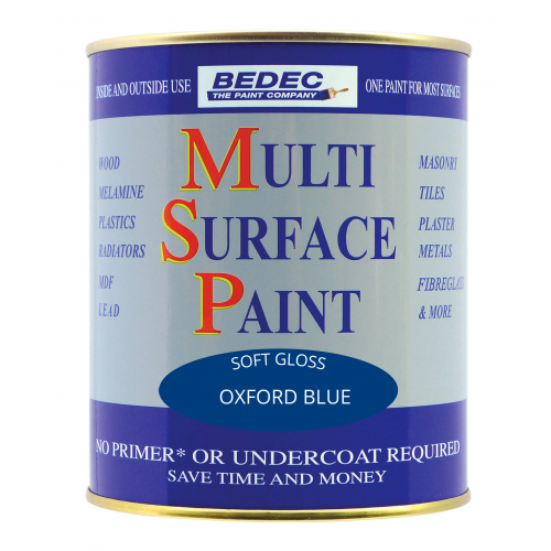 Product Image for Bedec Multi Surface Paint Gloss Oxford Blue 750ml