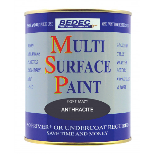 Product Image for Bedec Multi Surface Paint Matt Anthracite 2.5L
