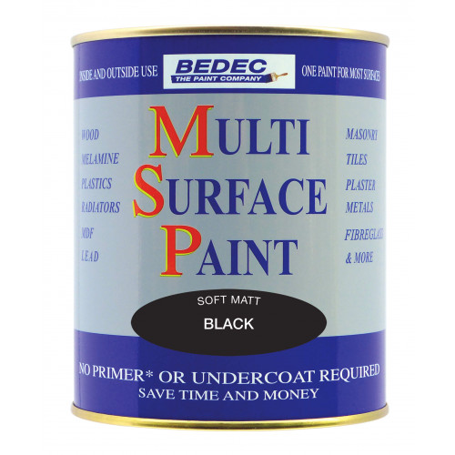 Product Image for Bedec Multi Surface Paint Matt Black 250ml