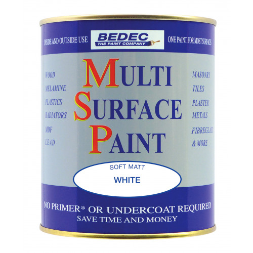 Product Image for Bedec Multi Surface Paint Matt White 250ml