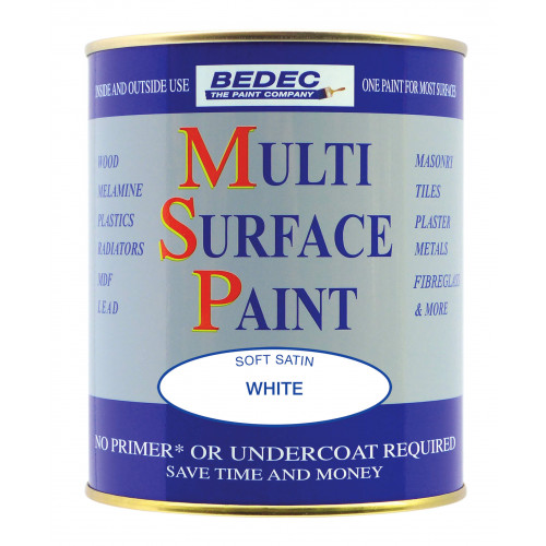 Product Image for Bedec Multi Surface Paint Satin White 250ml