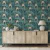 Arthouse Exotic Pavilion Navy Wallpaper