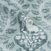 Arthouse Floral Cartouche Slate Blue Wallpaper