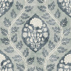 Arthouse Floral Cartouche Slate Blue Wallpaper