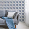 Graham & Brown Fresco Retro Ogee Wallpaper Grey/Navy