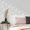 Graham & Brown Boutique Royal Palm Wallpaper Moonstone
