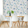 Graham & Brown Fresco Floral Sketch Wallpaper Blue