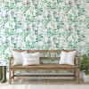 Graham & Brown Fresco Watercolour Leaves Wallpaper Green