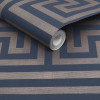 Next Metallic Greek Key Wallpaper Navy
