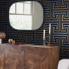 Next Metallic Greek Key Wallpaper Navy