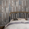 Next Distressed Wood Plank Wallpaper Neutral Blue