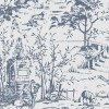 Laura Ashley Toile de Jouy Wallpaper Dark Seaspray