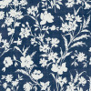 Laura Ashley Rye Wallpaper Midnight Seaspray Blue