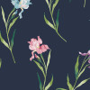 Laura Ashley Hawling Irises Wallpaper Midnight Seaspray