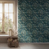 My Home My Spa Damask Wallpaper Teal - 387073