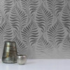 Arthouse Foil Embossed Leaf Silver Wallpaper