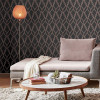 Arthouse Sequin Trellis Charcoal/Rose Gold Wallpaper
