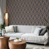Arthouse Sequin Trellis Charcoal/Rose Gold Wallpaper