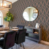 Arthouse Sequin Trellis Charcoal/Rose Gold Wallpaper