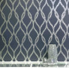 Arthouse Sequin Trellis Navy/Silver Wallpaper