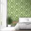 Design ID Tropical Palm Leaf Green & White Wallpaper