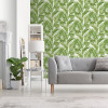 Design ID Tropical Palm Leaf Green & White Wallpaper