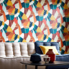 Ohpopsi Grafik Abstract Geo Wallpaper Rust & Peacock