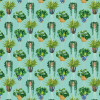 Ohpopsi Grafik Houseplant Geo Wallpaper Cerulean Twist