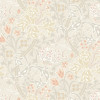 Hoopla Walls Eden Lily Ogee Wallpaper - Natural Stone