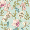 Hoopla Walls Fleur Orchid Bloom Wallpaper - Duck Egg & Blush