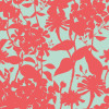 Hoopla Walls Fleur Summer Silhouette Wallpaper - Coral Twist