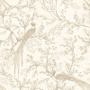 Hoopla Walls Purity Bird Toile Wallpaper Stone