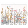 Origin Murals Botanical Fleur Mural Dove & Coral - Medium (300cm x 240cm)