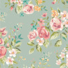 Origin Murals Flowery Mural Duck Egg - Medium (300cm x 240cm)