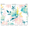 Origin Murals Graphic Flower Mural Blush & Jade - Medium (300cm x 240cm)