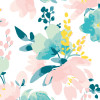 Origin Murals Graphic Flower Mural Blush & Jade - Medium (300cm x 240cm)