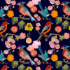 Origin Murals Floral Birds Mural Ink - Medium (300cm x 240cm)