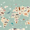 Origin Murals Childrens World Map Mural Multi - Medium (300cm x 240cm)