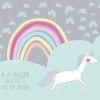 Origin Murals Rainbow Unicorn Mural Mint & Grey - Medium (300cm x 240cm)