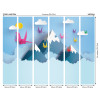 Origin Murals Origami Mountains Mural Powder Blue - Medium (300cm x 240cm)