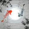 Origin Murals Watercolour Koi Mural Graphite - Medium (300cm x 240cm)