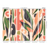 Origin Murals Abstract Leaf Shapes Mural Orange - Medium (300cm x 240cm)