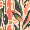 Origin Murals Abstract Leaf Shapes Mural Orange - Medium (300cm x 240cm)