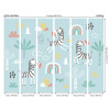 Origin Murals Dancing Zebras Mural Blue - Medium (300cm x 240cm)