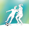 Origin Murals Girls Playing Football Mural Green - Medium (300cm x 240cm)