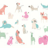 Origin Murals Happy Dogs Mural Blush Pink - Medium (300cm x 240cm)