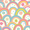 Origin Murals Rainbow Wobble Mural Coral Pinks - Medium (300cm x 240cm)