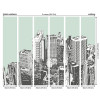 Origin Murals Urban City Skyscrapers Mural Mint Green - Medium (300cm x 240cm)